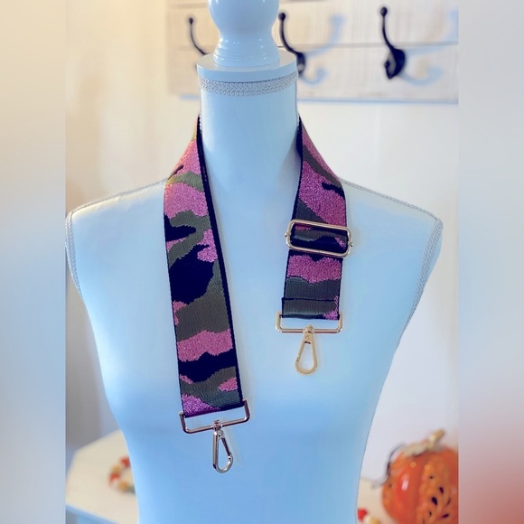 Brand NEW Crossbody Strap for any Bag in Metallic Lavender Camo 💜💚 - Picture 2 of 9